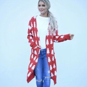 Red & White Christmas Cardigan